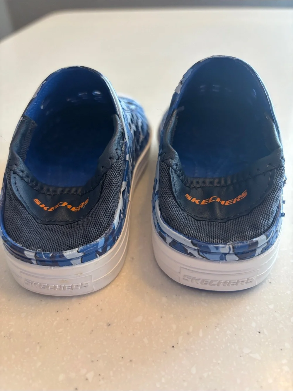 Skechers Guzman Kids Blue Camo Slip-On Water Shoes